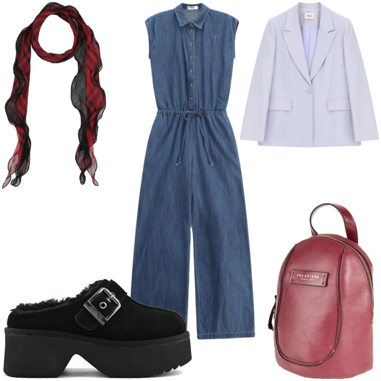Outfit donna - Total look #2450098. Stile Trendy per Tutti i giorni. Abbinamento con zaini, sciarpe, tute, blazer, sabot.