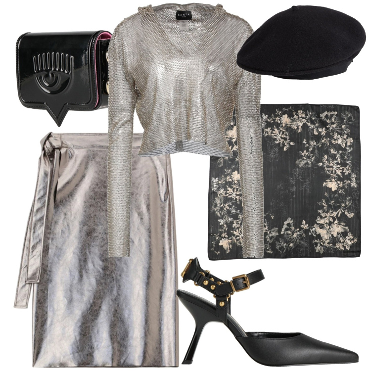 Outfit donna - Bon ton. Stile Bon Ton per Serata fuori. Abbinamento con cappelli e berretti, marsupi, décolleté, sciarpe, top, gonne longuette.