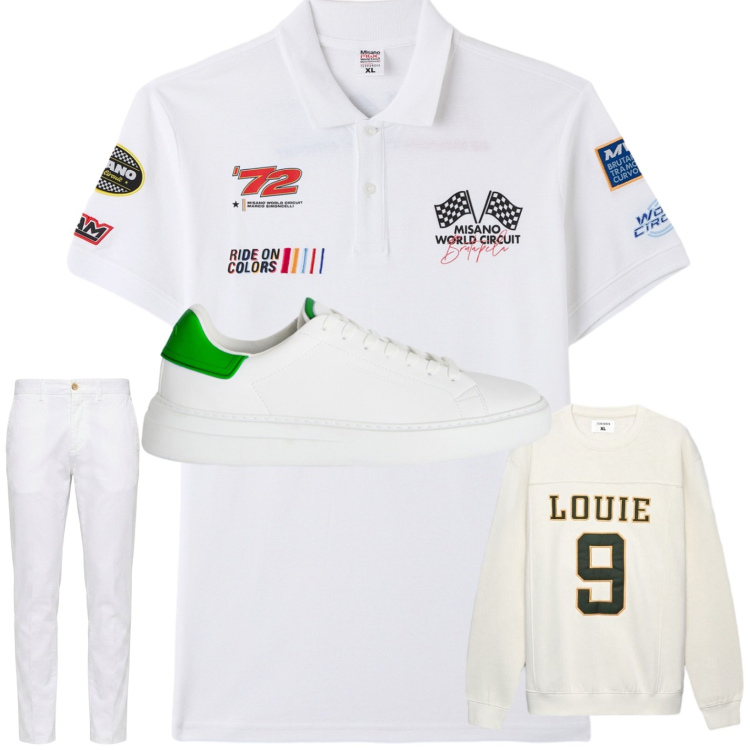 Outfit uomo - Y. Stile Trendy per Tutti i giorni. Abbinamento con sneakers, pantaloni chino, polo, felpe.