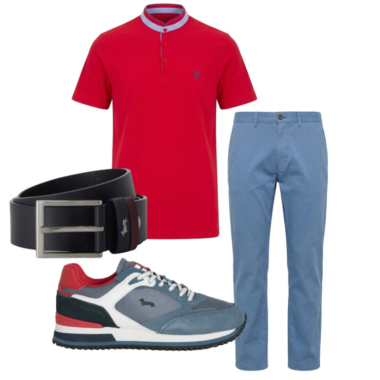 Outfit uomo - Total look #2450506. Stile Casual per Tutti i giorni. Abbinamento con pantaloni, sneakers, polo, cinture.