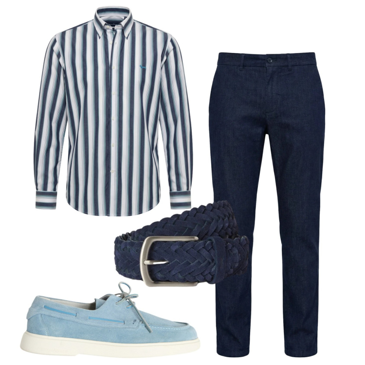 Outfit uomo - Total look #2450699. Stile Business/Elegante per Serata speciale. Abbinamento con camicie, pantaloni chino, scarpe stringate, cinture.
