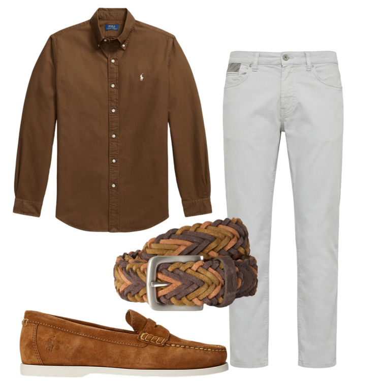 Outfit uomo - Total look #2450701. Stile Business/Elegante per Serata speciale. Abbinamento con pantaloni, cinture, scarpe stringate, camicie.