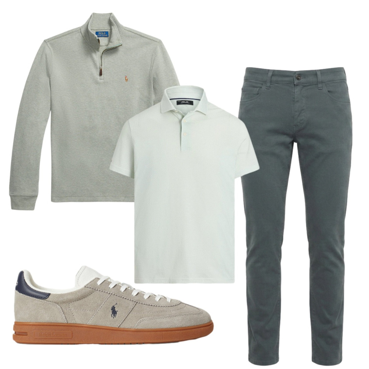 Outfit uomo - Total look #2450736. Stile Casual per Tutti i giorni. Abbinamento con jeans slim fit, pullovers, sneakers, polo.