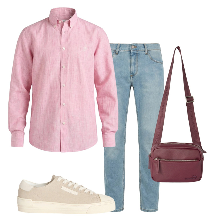 Outfit uomo - Buongiorno. Stile Casual per Tutti i giorni. Abbinamento con jeans slim fit, sneakers, camicie, borse sportive.