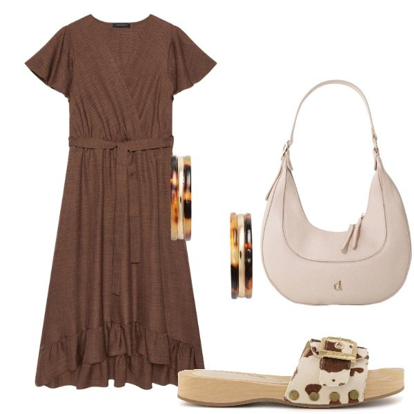 Outfit donna - E siamo in Agosto....... Stile Casual per Tutti i giorni. Abbinamento con borse a tracolla, vestiti lunghi, orecchini, ciabatte.