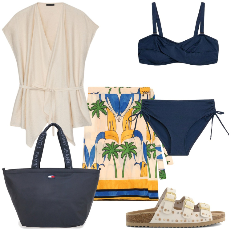 Outfit donna - Total look #2450885. Stile Casual per Mare. Abbinamento con bikini, minigonne, caftani, borse tote, sandali.