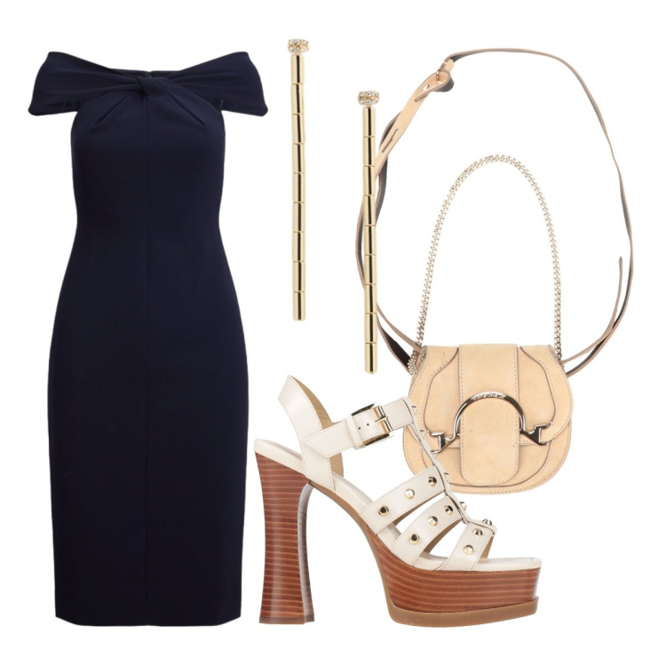 Outfit donna - Stasera aperitivo curvy. Stile Sexy per Serata fuori. Abbinamento con marsupi, sandali in pelle, orecchini, vestiti.