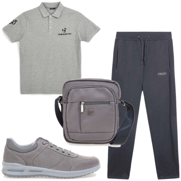 Outfit uomo - Total look #2450984. Stile Casual per Sport. Abbinamento con pantaloni, scarpe stringate, borse sportive, polo.