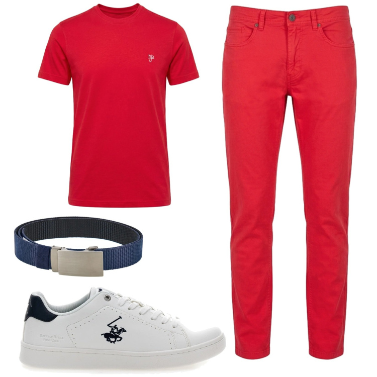 Outfit uomo - Total look #2450992. Stile Trendy per Serata speciale. Abbinamento con t-shirt, pantaloni, sneakers, cinture.
