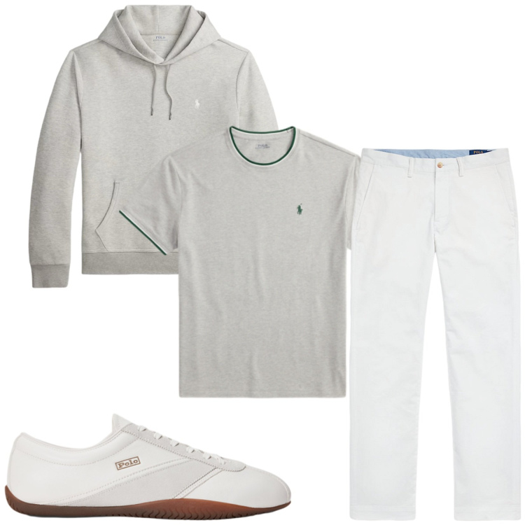 Outfit uomo - Total look #2450994. Stile Casual per Tutti i giorni. Abbinamento con pantaloni, t-shirt, felpe con cappuccio, sneakers.