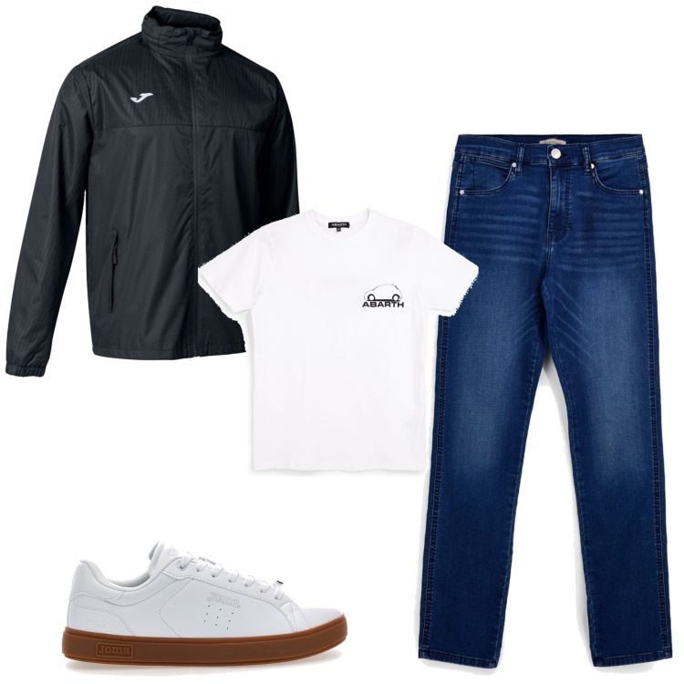 Outfit uomo - Total look #2450998. Stile Casual per Tutti i giorni. Abbinamento con giacche, sneakers, jeans, t-shirt.