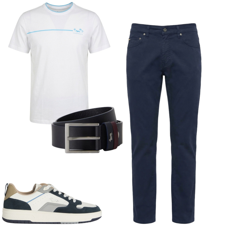 Outfit uomo - Total look #2451012. Stile Casual per Tutti i giorni. Abbinamento con t-shirt, pantaloni, sneakers, cinture.