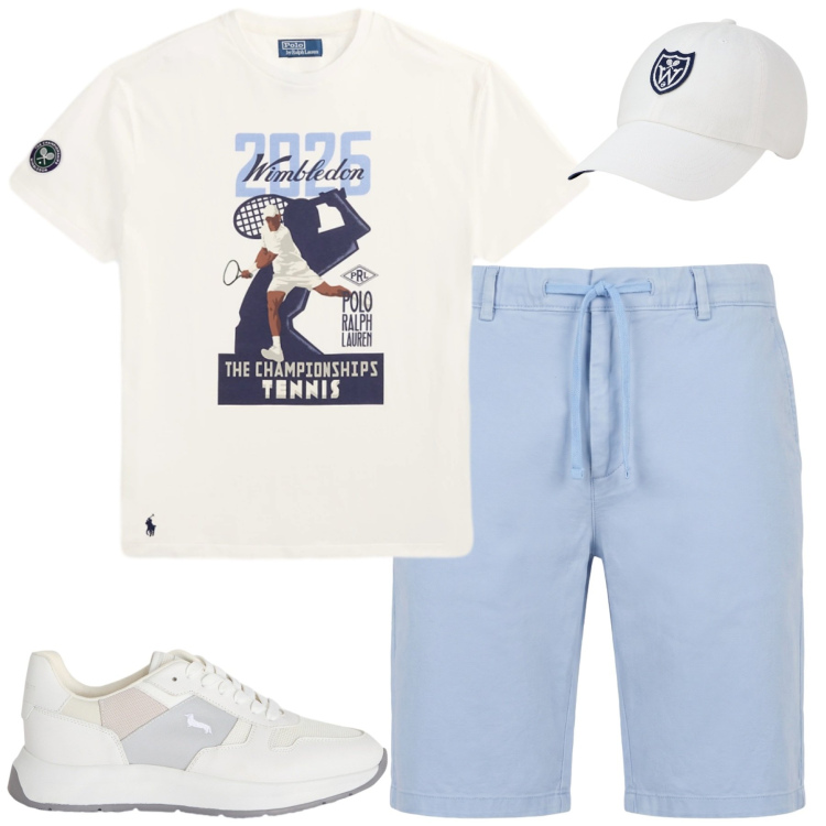 Outfit uomo - Omage. Stile Casual per Tutti i giorni. Abbinamento con sneakers, bermuda, cappelli con visiera, t-shirt.