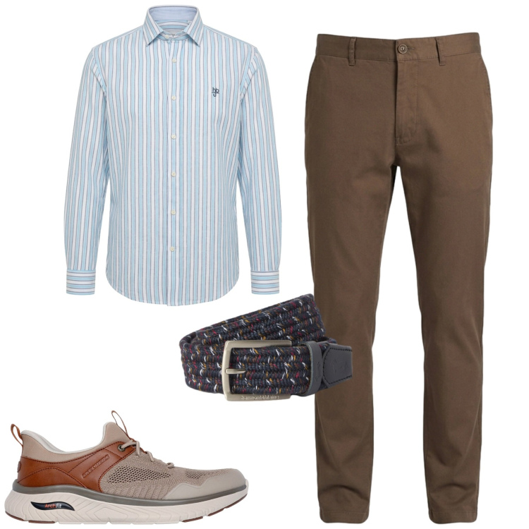 Outfit uomo - Total look #2451035. Stile Urban per Tutti i giorni. Abbinamento con camicie, pantaloni, cinture, scarpe stringate.
