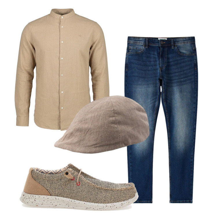 Outfit uomo - Total look #2451082. Stile Trendy per Serata speciale. Abbinamento con jeans skinny, cappelli e berretti, scarpe stringate, camicie.