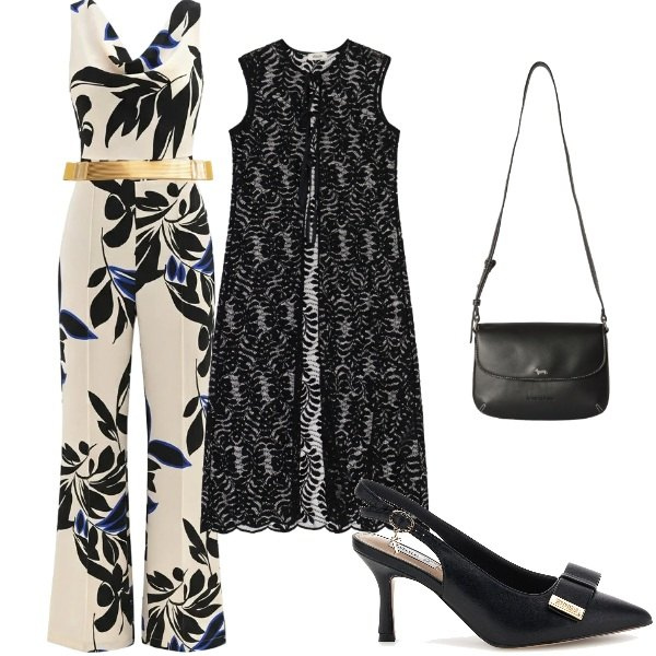Outfit donna - Matrimonio in vista. Stile Casual chic per Cerimonia. Abbinamento con borse a tracolla, gilet, tute, cinture, décolleté.