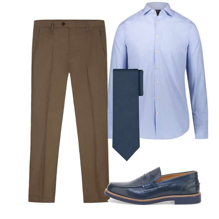 Outfit uomo - Tipino. Stile Business/Elegante per Tutti i giorni. Abbinamento con camicie, pantaloni, cravatte, scarpe stringate.