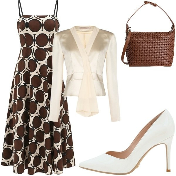 Outfit donna - Compleanno in villa. Stile Glamour per Serata fuori. Abbinamento con borse a spalla, vestiti midi/longuette, décolleté, blazer.