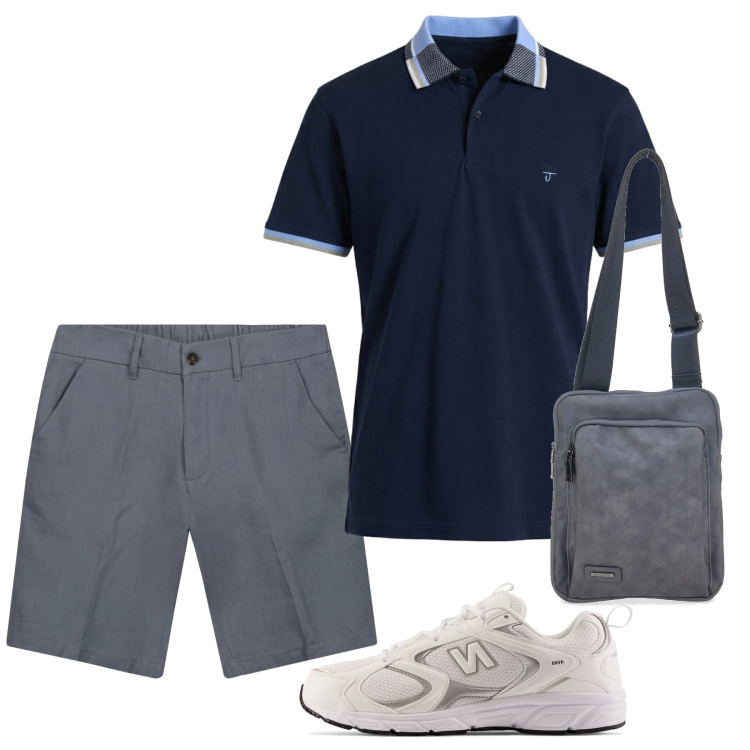 Outfit uomo - Total look #2451116. Stile Casual per Tutti i giorni. Abbinamento con polo, bermuda, portafogli, sneakers.