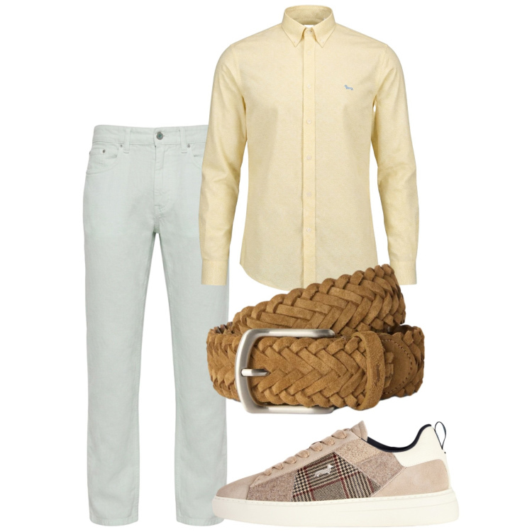 Outfit uomo - Total look #2451134. Stile Casual per Tutti i giorni. Abbinamento con camicie, sneakers, cinture, pantaloni.