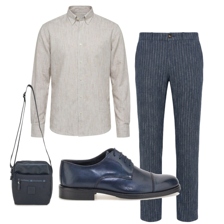 Outfit uomo - Total look #2451327. Stile Business/Elegante per Serata speciale. Abbinamento con camicie, pantaloni, portafogli, scarpe stringate.