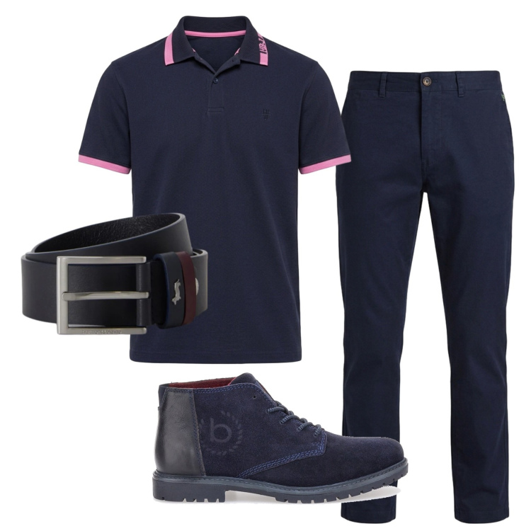 Outfit uomo - Total look #2451329. Stile Casual per Tutti i giorni. Abbinamento con pantaloni, polo, cinture, scarpe stringate.