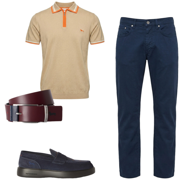 Outfit uomo - Total look #2451336. Stile Casual per Tutti i giorni. Abbinamento con pantaloni, polo, scarpe stringate, cinture.