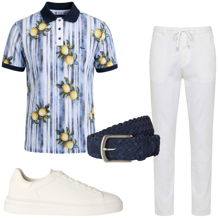 Outfit uomo - Total look #2451344. Stile Trendy per Tutti i giorni. Abbinamento con pantaloni, polo, cinture, sneakers.