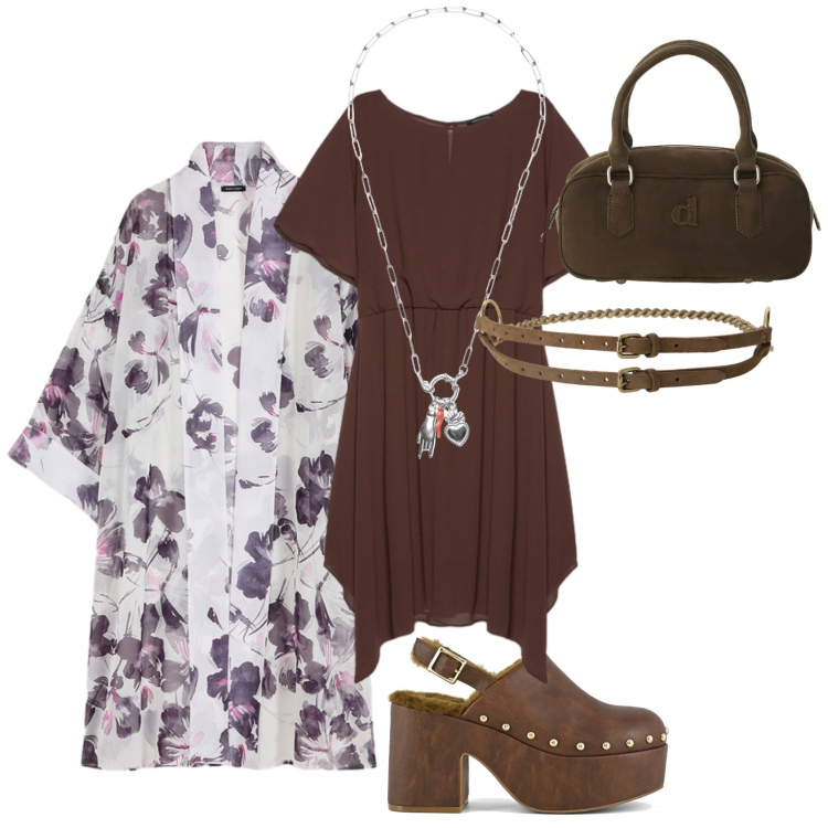 Outfit donna - Total look #2451345. Abbinamento con borse a mano, cinture, ciondoli, caftani, vestiti midi/longuette, sabot.