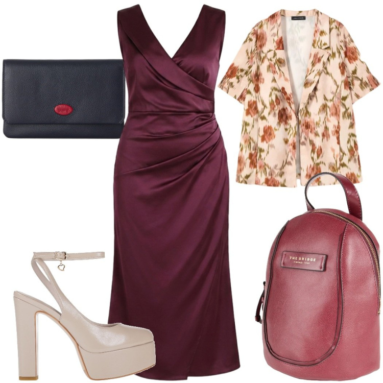 Outfit donna - Total look #2451354. Stile Glamour per Cerimonia. Abbinamento con zaini, décolleté, portafogli, vestiti midi/longuette, blazer.