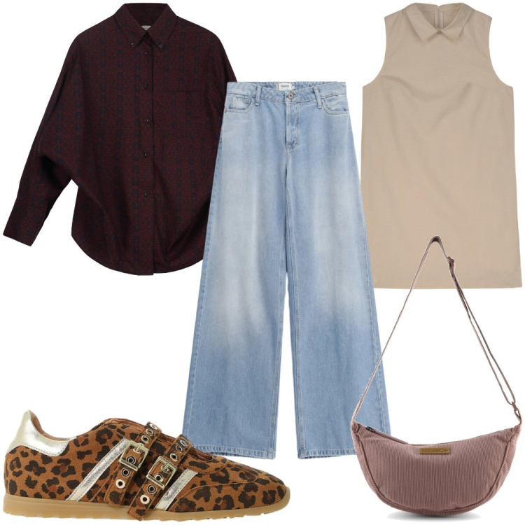 Outfit donna - Total look #2451379. Stile Trendy per Tutti i giorni. Abbinamento con jeans, vestiti a tubino, camicie, sneakers, borse a tracolla.