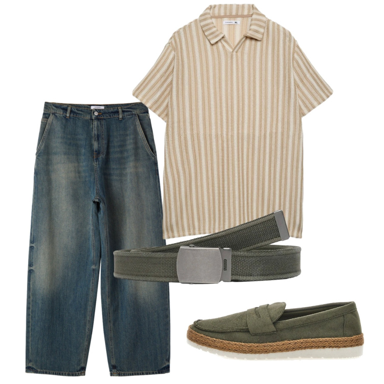 Outfit uomo - Total look #2451390. Stile Casual per Tutti i giorni. Abbinamento con polo, jeans, cinture, scarpe stringate.