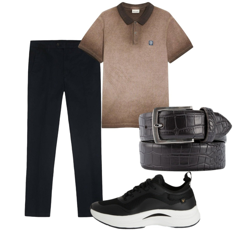 Outfit uomo - Total look #2451405. Stile Casual per Tutti i giorni. Abbinamento con polo, cinture, pantaloni, sneakers.