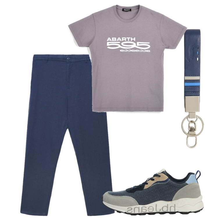 Outfit uomo - Total look #2451415. Stile Casual per Tutti i giorni. Abbinamento con sneakers, portachiavi, pantaloni, t-shirt.
