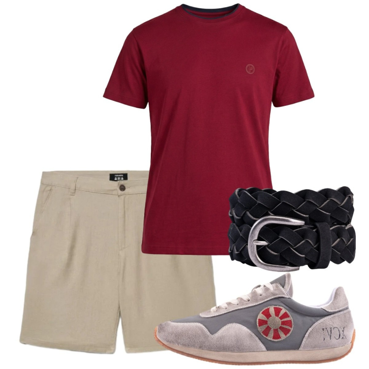 Outfit uomo - Total look #2451430. Stile Casual per Tutti i giorni. Abbinamento con t-shirt, pantaloni corti, cinture, sneakers.