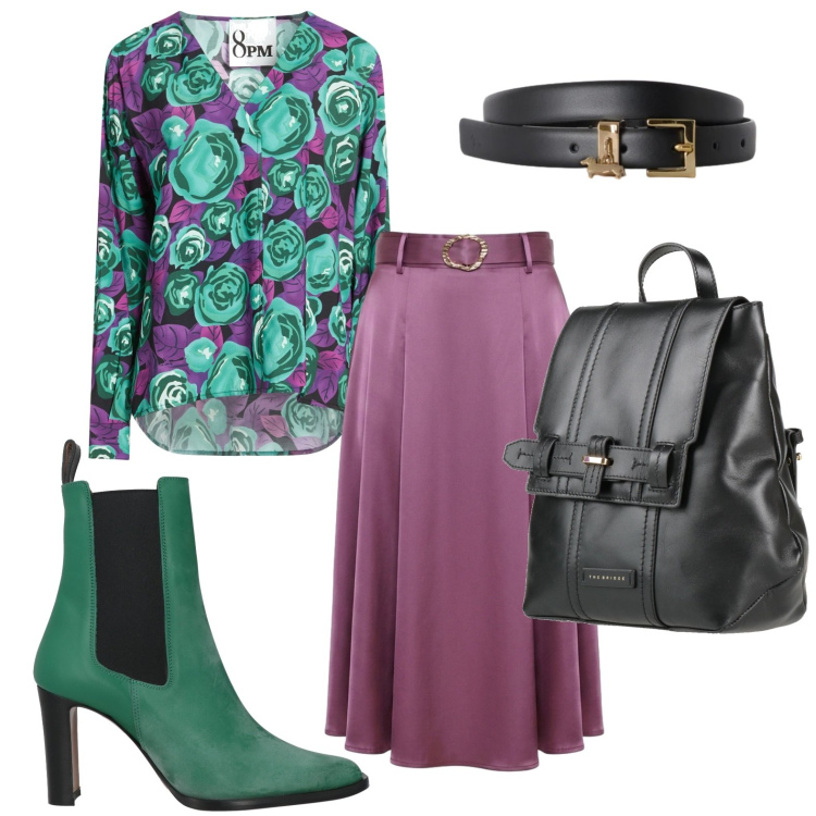 Outfit donna - Tacchi audaci. Stile Casual per Tutti i giorni. Abbinamento con stivaletti chelsea, top, zaini, cinture, gonne longuette.