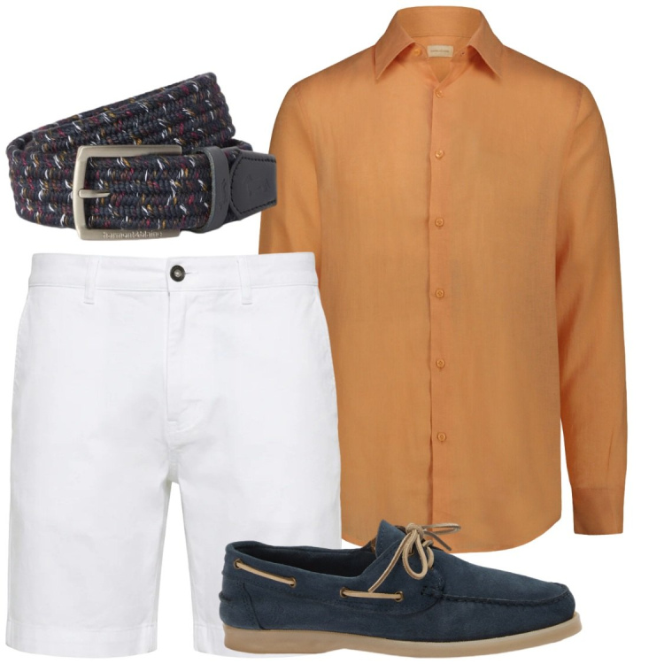 Outfit uomo - Total look #2451708. Stile Trendy per Serata speciale. Abbinamento con scarpe stringate, bermuda, cinture, camicie.