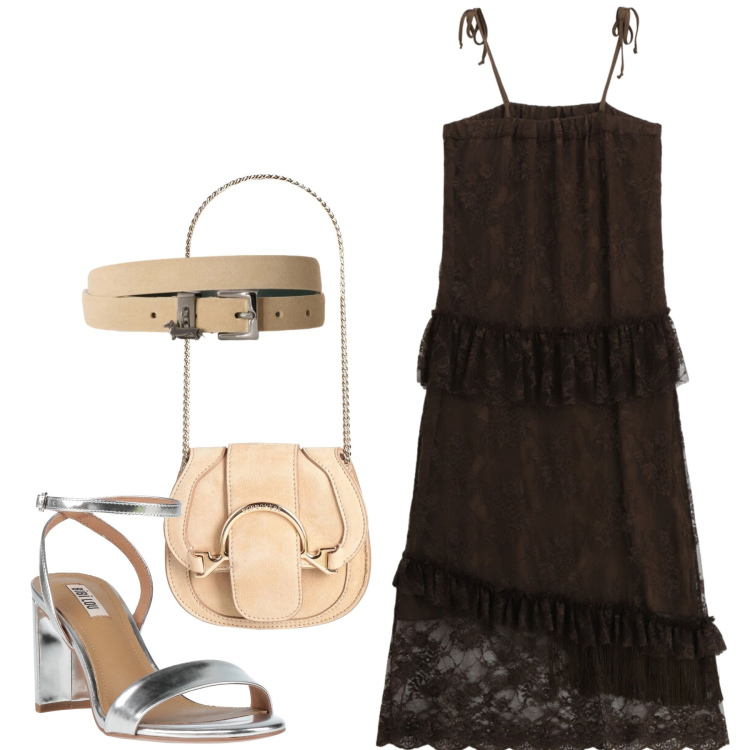 Outfit donna - Balze moka. Stile Chic per Cerimonia. Abbinamento con marsupi, sandali in pelle, cinture, vestiti lunghi.