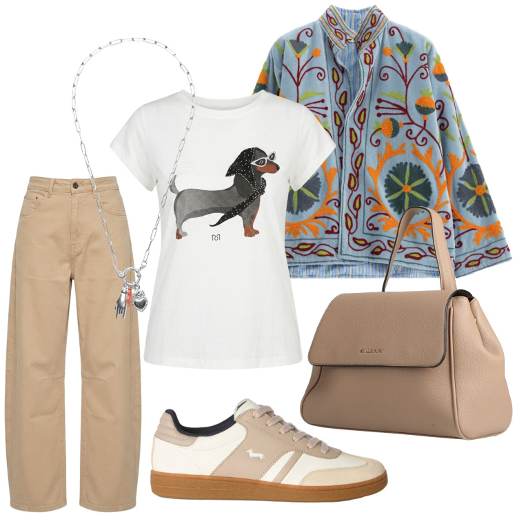 Outfit donna - Total look #2451867. Stile Urban per Tutti i giorni. Abbinamento con zaini, sneakers, giacche, t-shirt, ciondoli, jeans.