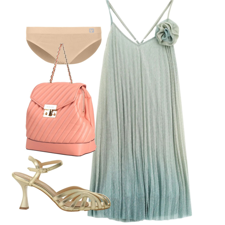 Outfit donna - Un matrimonio pastello. Abbinamento con zaini, culotte, vestiti corti, sandali col tacco.