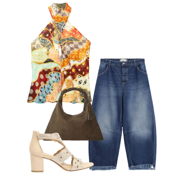 Outfit donna - Top. Stile Bon Ton per Tutti i giorni. Abbinamento con sandali col tacco, jeans, borse a spalla, top.