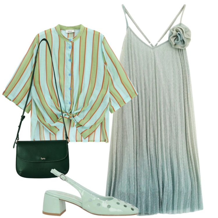 Outfit donna - Total look #2451980. Stile Romantica per Serata fuori. Abbinamento con décolleté, borse a tracolla, vestiti corti, camicie.