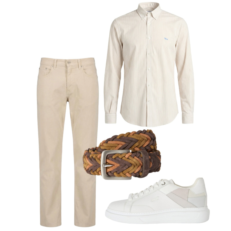 Outfit uomo - Agosto. Stile Casual per Tutti i giorni. Abbinamento con sneakers, camicie, pantaloni, cinture.