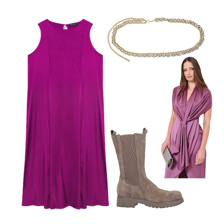 Outfit donna - Estate colorata. Stile Casual chic per Cerimonia. Abbinamento con stivali, cinture, vestiti midi/longuette, stole.