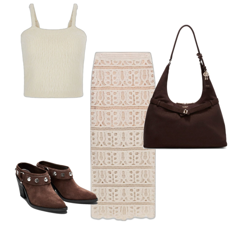 Outfit mujer - Bohemian. Estilo Boho para Todos los días. Combinación con faldas largas, top, bolsos de hombro, botas.