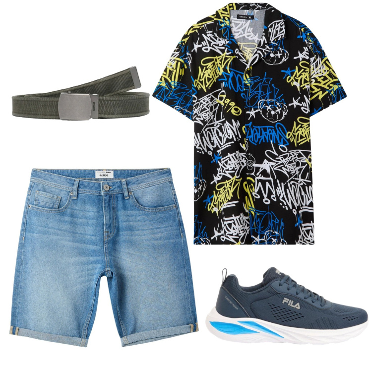 Outfit uomo - Relax. per Mare. Abbinamento con sneakers, bermuda, camicie a manica corta, cinture.