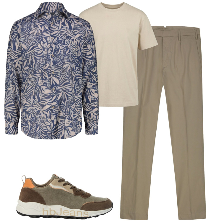 Outfit uomo - Total look #2452187. Stile Trendy per Tutti i giorni. Abbinamento con t-shirt, sneakers, pantaloni, camicie.