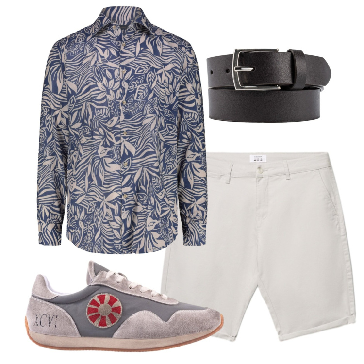 Outfit uomo - Total look #2452337. Stile Urban per Serata speciale. Abbinamento con shorts, cinture, sneakers, camicie.