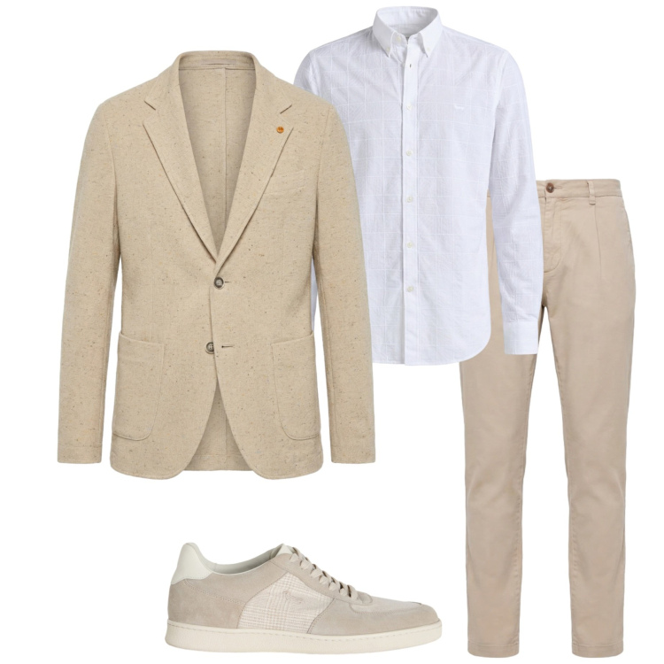 Outfit uomo - Cerimonia estiva. Stile Business/Elegante per Cerimonia. Abbinamento con sneakers, pantaloni, giacche, camicie.