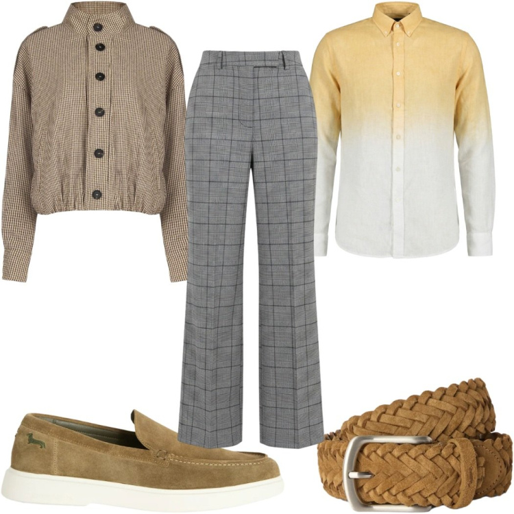 Outfit uomo - Total look #2452440. Stile Trendy per Tutti i giorni. Abbinamento con scarpe stringate, camicie, cinture, pantaloni, giacche.